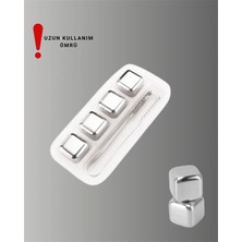 Gees Global Yeniden Kullanılabilir 304 Çelik Metal Buz Küpleri 4'lü Set