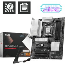 MSI Msı Pro B850-P Wıfı Am5 Ddr5 8200MHZOC HDMI 3x M.2 USB 10GBS 5g Lan Wı-Fı 7 Atx