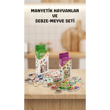 AyrStore Manyetik Mıknatıslı Eğitici Hayvan ve Sebze Meyve Oyuncak Seti 56 Parça