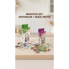 AyrStore Eğitici 56 Parça Manyetik Mıknatıslı Hayvan ve Sebze Meyve Seti