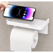 AyrStore Tuvalet Kağıdı Askılığı - Raflı ve Yapışkanlı - Matkapsız Banyo Aksesuarı