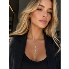Lovecharm Renkli Kalp Zirkon Taşlı Paslanmaz Çelik Sallantılı Kadın Kolye