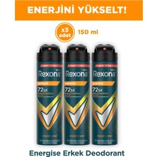 Rexona Men Erkek Sprey Deodorant Energise Bergamot & Amber 150 ml X3