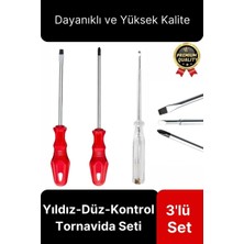Owl 0WL 3'lü Tornavida Seti Ergonomik Tasarımlı Düz Yıldız Tornavida ve Kontrol Kalemi