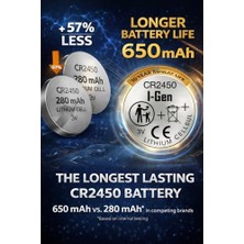 Canarino I-Gen Batteries CR2450 Lityum Düğme Pil 3V 2450 (10'lu Paket)