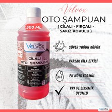 Velvox Cilalı Oto Şampuanı 500 ml | Süper Yoğun Köpük | pH Nötr | 1:60 Konsantre | Seramik & PPF Uyumlu | Nano Boya Koruma | Antistatik Araç Şampuanı | Sakız Kokulu