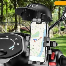Canarino Titreşim Önleyici Otomatik Tuşlu Motosiklet Bisiklet Scooter Atv Telefon Tutucu Gidon Ayna Bağlantılı Telefon Tutucu Motor Tutacağı Motor Tutacak Güçlü Tutuş ZR729