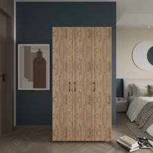 ED PET DİZAYN GLOBAL MARKETİNG Doruk 3 Kapaklı Çam Elbise Dolabı Çok Amaçlı Dolap 90 cm Genişlik
