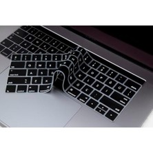 MacBook Pro Türkçe Q Klavye Koruyucu Us Ansı Düz Enter Uyumlu Silikon Keyboard Cover 13-15 Inç A1706 A1989 A2159 A1707 A1990 | Amerikan Ingilizce Klavyeyi Türkçe Q’ya Çeviren Siyah