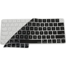 Apple Magic Keyboard 3 A2449 A2450 Us Layout Klavye Koruyucu – Touch Id Uyumlu Ultra Ince Ansı Yatay Enter Ingilizce Tuş Dizilimi Silikon Kaplama Toz ve Sıvı Koruma Keyboard Cover Siyah
