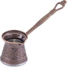 Kosova 1 Döküm Kahve Cezvesi 1-2 Kişilik Bakır Rengi