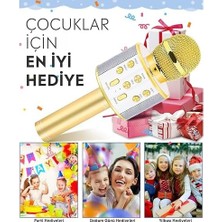 Babilden C-8501 Karaoke Mikrofon Bluetooth USB & Tf & Aux (Gold)