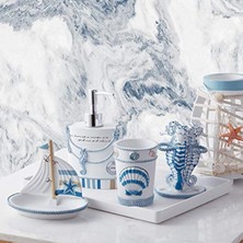 Collection Dekoratif Güzel Tasarımlar Banyo Dekoru, Reçine, Plaj Yaşamı, 4 Parça Set