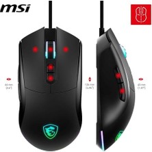 Msı Forge GM320 Oyuncu Mouse, 12800 Dpı Optik Sensör, Rgb Led, 7 Düğme, USB 2.0, Siyah, 1.5m Kablo