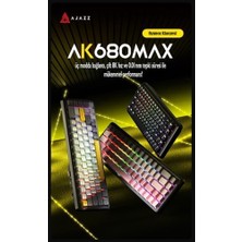 AK680 Max%68 Manyetik Switch, 3000MAH Batarya 8000 Hz KABLOLU-1000 Hz Polling Rate Kablosuz Manyetik Klavye Rgb Arkadan Aydınlatmalı Özelleştirilebilir Tuşlar (AK680 Max - Siyah Sarı)