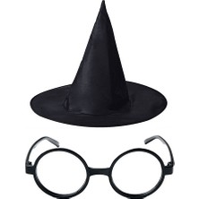 Harry Potter Şapkası ve Gözlüğü Siyah Renk