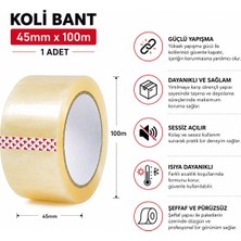 Liva Ambalaj 45X100 M Şeffaf Koli Bandı | Güçlü Yapışkan Ambalaj ve Paketleme Bandı | 1 Adet
