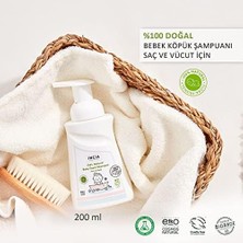 %100 Doğal Organik Sertifikalı Bebek Köpük Şampuanı Saç Vücut Lavanta Konak Önleyici Yenidoğan 200 ml