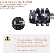 8 Port Fan Çoklayıcı Hub Y Pwm Splitter Ide Molex Soğutma 3 Pin 4 Switch Anahtarlı 4336