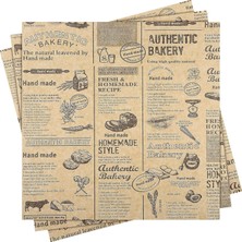 Vintage Gazete Desenli Yağlı Sunum Kağıdı – Hamburger, Sandviç ve Patates Servis Kağıdı – Yağ Sızdırmaz Baskılı Gıda Sarma ve Tepsi Altlığı - 50 Adet