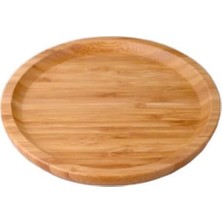 Bambu Lüx Yuvarlak Servis 20 * 20CM, Bambu Sunumluk & Çerezlik Yuvarlak Sunum Tabağı, Bambu Yuvarlak Sunum Tabağı