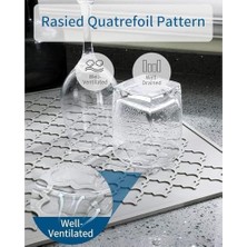 Aputue Bulaşık Yıkama Matı, 40X30 cm Silikon Mutfak Paspası, Kolay Temizlenen Bulaşık Kurutma Matı, Isıya Dayanıklı Sıcak Tencere Altlığı, Tezgah Veya Lavabo Için, Buzdolabı ve Çekmece Astarı (Gri)