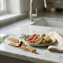Gold Paslanmaz Çelik Mutfak Servis ve Kızartma Maşası - Lüks Kiraz Model Çok Amaçlı Yemek Maşası (1 Adet)