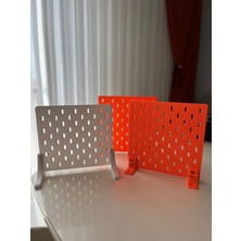 DU&ER 3 Adet Pano Seti Masaüstü Pegboard Standı – Delikli Pano Masa Organizer Stand Ayakları Ile Birlikte 2 Turuncu-1 Beyaz Pano
