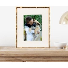 Frames Bambu Tasarımlı Metal Çerçeve, 8X10, Mat 5x7, Altın