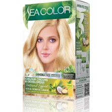 Amonyaksız, Vegan, Doğal, Besleyici Kalıcı Saç BOYASI%100 Beyaz Kapama (1 Paket 2 x 50 ml Boya & Oksidan) (Sedef Sarısı 10.0)