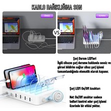 Soopii CS60 (Pd) 3.0 60W/12A 6 Port Çoklu Şarj Cihazı Şarj Istasyonu