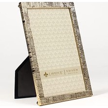 4x6 Gold Metal Picture With Linen Pattern