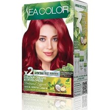 Amonyaksız, Vegan, Doğal, Besleyici Kalıcı Saç BOYASI%100 Beyaz Kapama (1 Paket 2 x 50 ml Boya & Oksidan) (Çilek Kırmızısı 5.65)