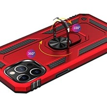 Xiaomi Redmi Note 10S ile Uyumlu Kapak Military Yüzüklü Stantlı Panzer Tank Kılıf - Siyah