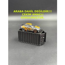 3D Atelier 1/64 Ölçekli Diecast Model Araç Sergileme Konteyneri - Diorama Garajı Siyah