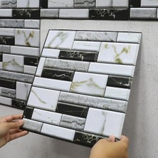 3D Mermer Görünümlü Kendinden Yapışkanlı Duvar Sticker
