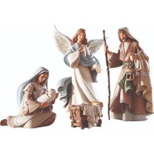 Avalon Gallery Noel Için Doğum Setleri - Kapalı Bethlehem Geceleri Doğum Sahnesi, 5 Parça, Kutsal Aile