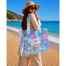 Trink Çanta Hologram Summer Beach Bag  Şeffaf Plaj Çantası
