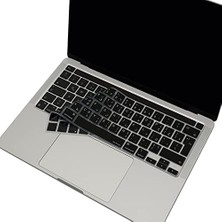 MacBook Pro Arapça Klavye Koruyucu Uk Iso Ters L Enter A2338 M1 M2 A2251 A2289 A2141 Uyumlu Silikon Keyboard Cover Touch Bar Siyah