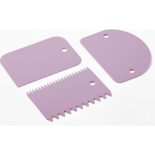 3’lü Hamur Kazıyıcı ve Şekillendirici Set – Pasta Spatulası Seti – Kek Kreması Düzleştirici, Hamur Kesici, Fondan Şekillendirici, Dişli Kenar Dekor Aparatı