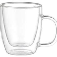 Vetro Borosilikat Çift Camlı Kulplu Bardak 310ML (2AD)