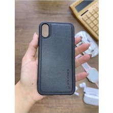 Premium Deri Dokulu Darbelere Karşı Dayanıklı Nazal Silikon Kılıf Siyah Iphone Xr ile Uyumlu
