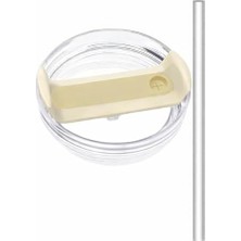 Quencher 40 Oz Uyumlu Yedek Bardak Kapağı ve Plastik Pipet Seti | Sızdırmaz, Dökülmez, Bpa Içermez | 40 Oz Tumbler Termos Aksesuarı (1 Kapak + 1 Pipet) (Beyaz)