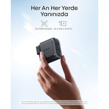 Nano Usb-C Şarj Cihazı, 3 Bağlantı Noktalı Type-C Şarj Cihazı, 70W, Kompakt ve Şık Tasarım, Siyah - A121A