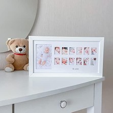 Ilk Yılım Fotoğraf Anı Çerçevesi - Dekoratif Bebek Odası 12 Aylık Resim Hatıra Çerçevesi
