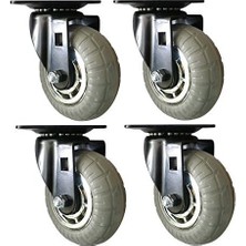 Shepherd Donanım 8270E Tasarım Rulo 12,7 cm Yumuşak Kauçuk Krom & Siyah Designer Caster, 4 Adet