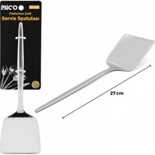 Metal Servis Spatulası - Krom Renk - 27 cm - Paslanmaz Çelik