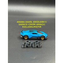 3D Atelier  1:64 Ölçek 10'lu Minyatür Lastik Seti - Garaj ve Pit Stop Aksesuarı