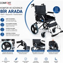 MEDEVRELF Comfort Plus KY863LABJ-A12 Füme Alüminyum Transfer Özellikli Tekerlekli Sandalye