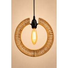 Naturel Dekor Doğal Hilal Bambu Avize 31 cm - Bohem, Iskandinav, Modern, Rattan, Aydınlatma